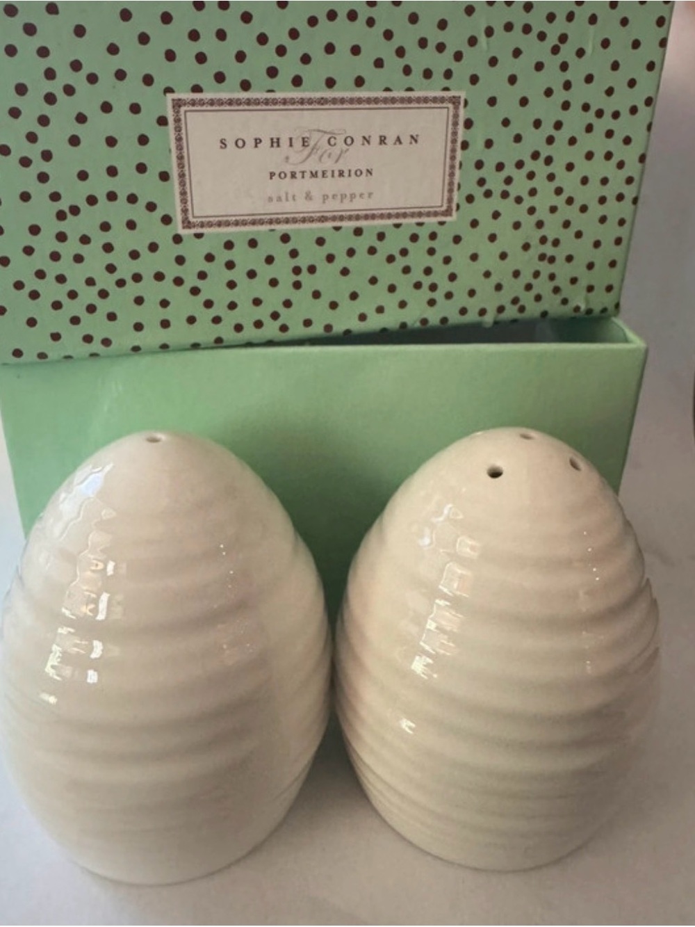 Portmeirion White Salt & Pepper Box by Sophie Conran